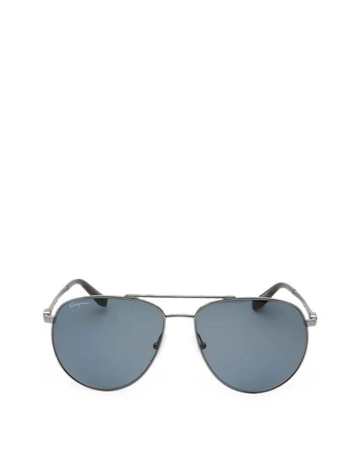 Ferragamo Eyewear Blue Lunettes De Soleil À Monture Pilote for men