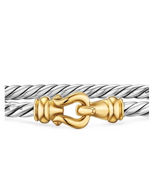 David Yurman White Cable Flex Buckle Bracelet