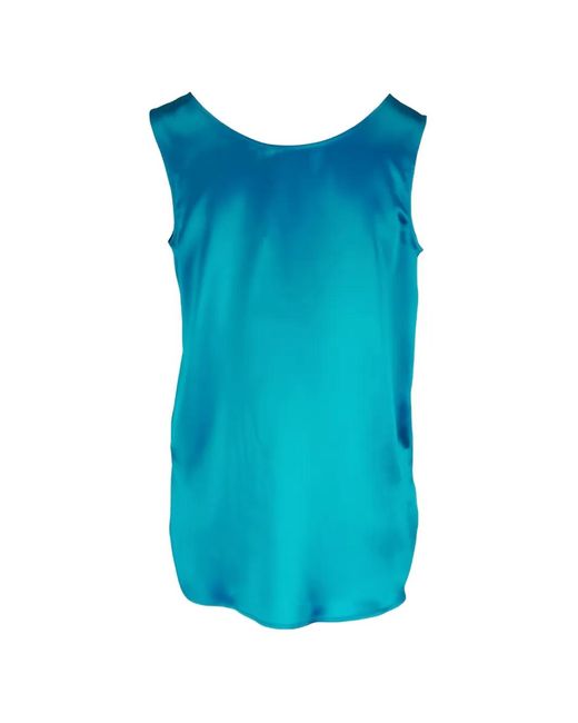 Kiton Blue Scoop-Neck Blouse