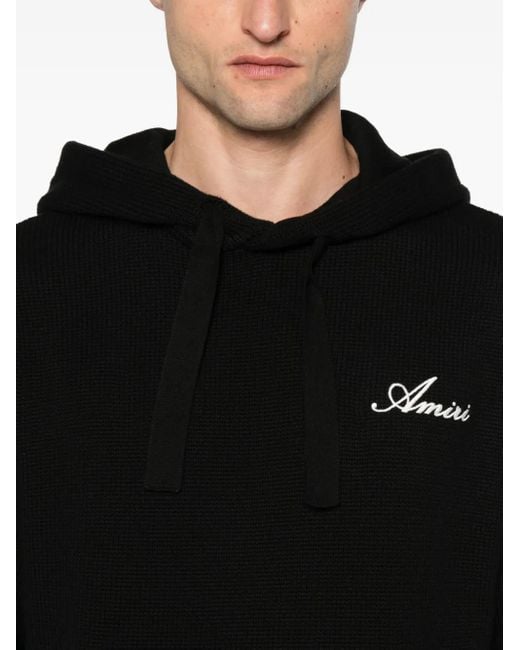 Amiri Black Bone-Print Hoodie for men