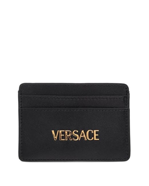 Versace Black Tag Leather Card Holder