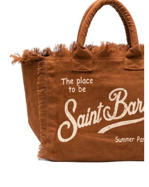 Mc2 Saint Barth Brown Vanity Fringed Tote 0Bag