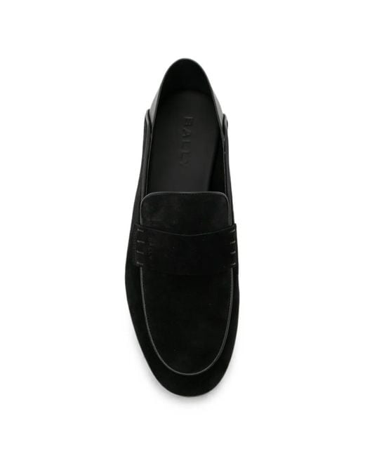 Bally Black Suede Penny Loafers for men