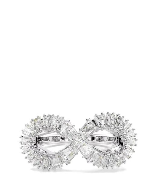 Anello Hyperbola Con Decorazione di Swarovski in White