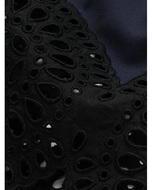Stella McCartney Blue Pleated Broderie Anglaise Trousers
