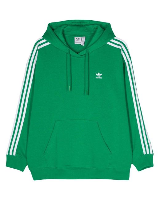 Adidas Green Logo-embroidered Drop Shoulder Hoodie