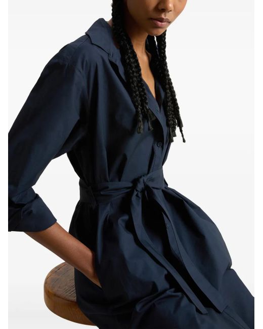 Woolrich Blue Belted Shirt Dress