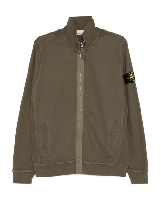 Stone Island Green Logo-Patch Sweatshirt for men
