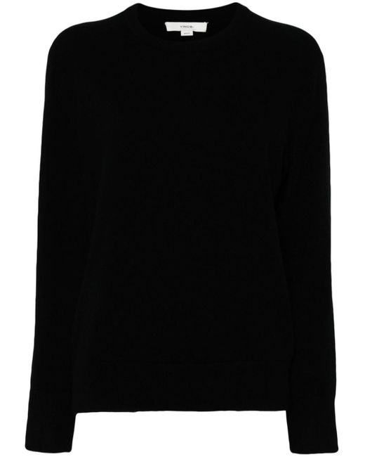 Vince Knitted Wool-cashmere Blend Sweater in het Black