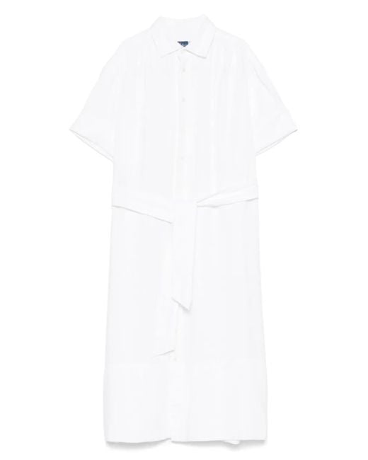 Polo Ralph Lauren White Belted Linen Dress