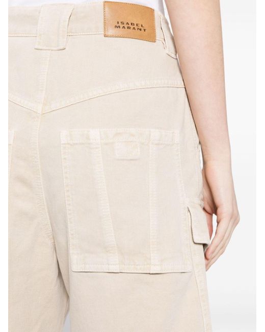 Isabel Marant Natural Cargo-Shorts mit hohem Bund