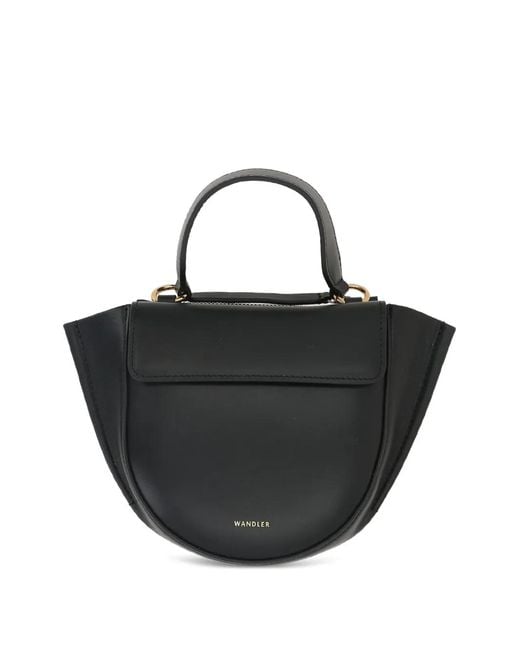 Wandler Black Mini Hortensia Leather Tote Bag