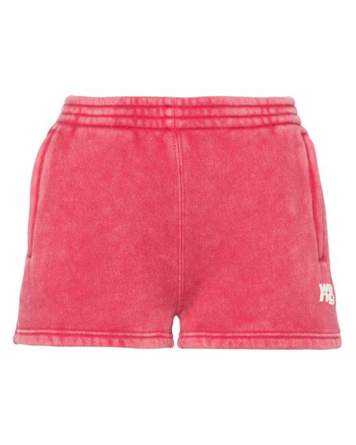 Alexander Wang Pink Logo-appliqué Faded Shorts