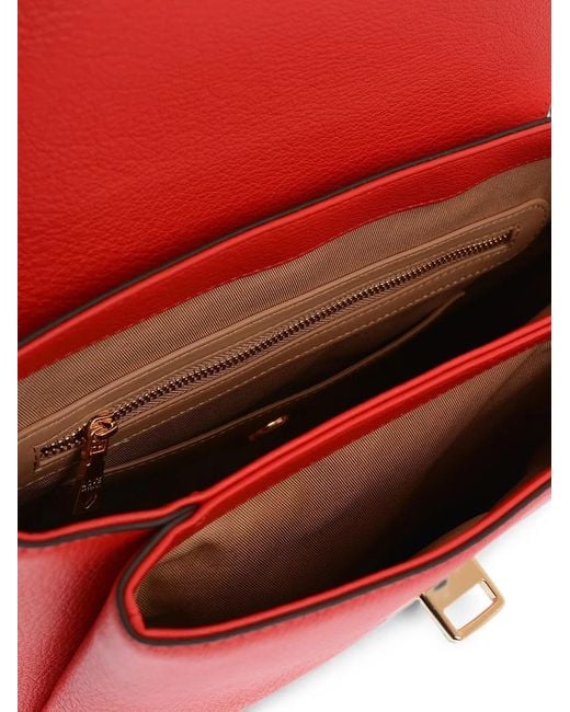 Moschino Red Logo-Plaque Foldover Backpack