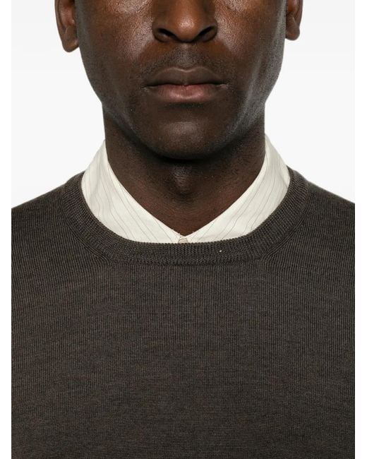 Tagliatore Brown Marley Crew-Neck Long-Sleeve Sweater for men