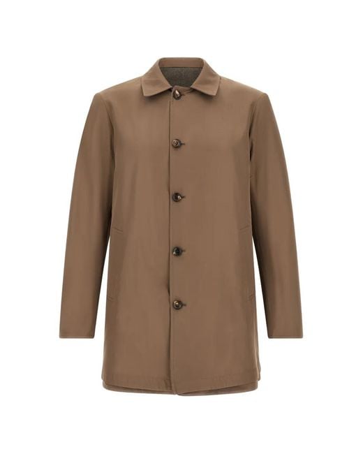 Pal Zileri Gray Reversible Wool Coat for men