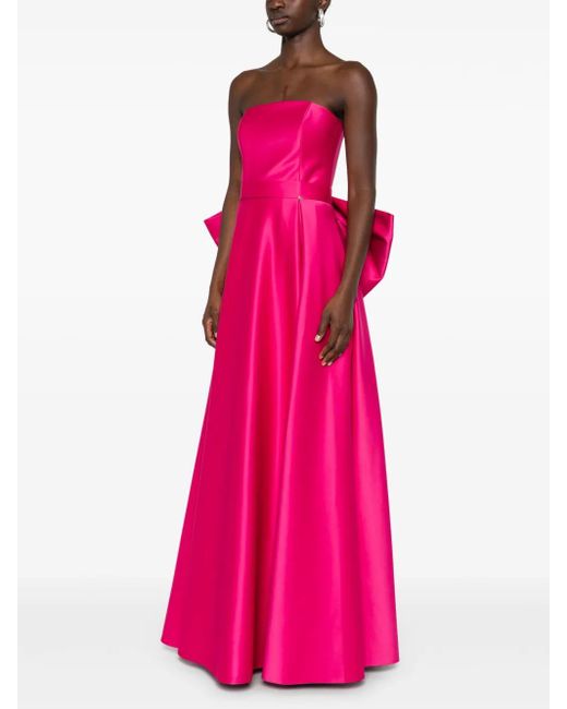 Nissa Pink Bow-Detail Maxi Dress
