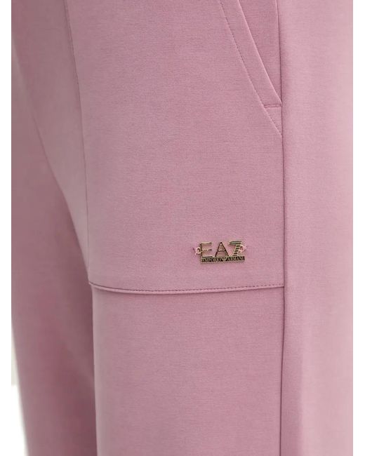 EA7 Pink Drawstring-Fastening Track Pants