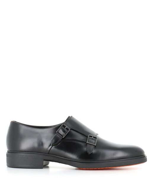 Santoni Gray Double-Buckle Monk Shoes for men