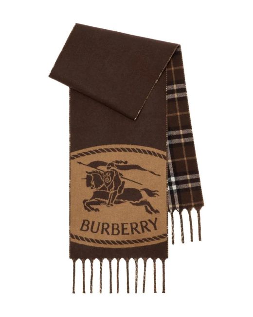 Burberry Brown Reversible Knight Stamp Scarf
