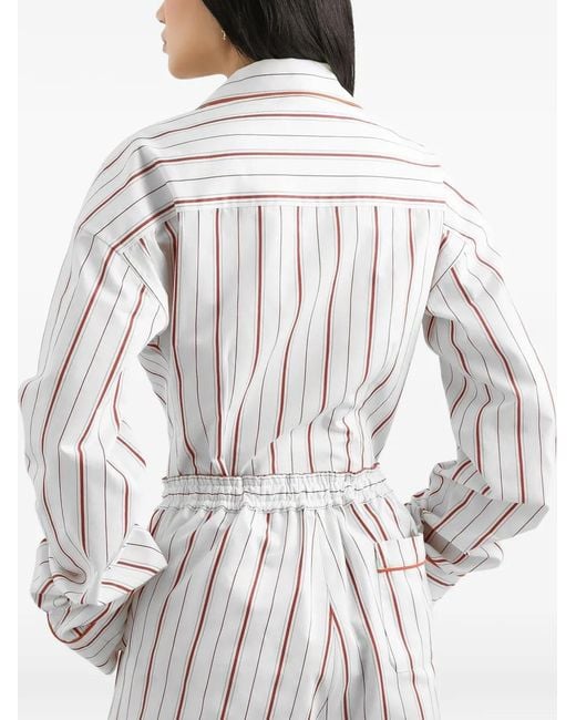 Dolce & Gabbana White Striped Buttoned Shirt