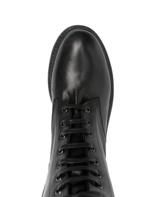 Julie Dee レースアップ レザーブーツ Black