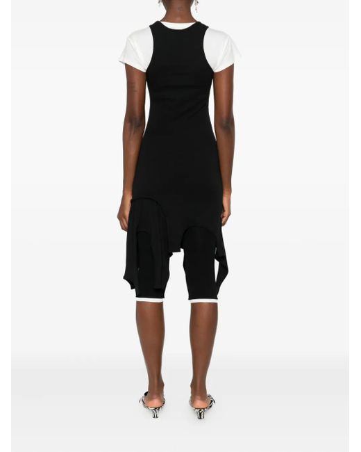 Abito Corto Con Frange di Alexander Wang in Black