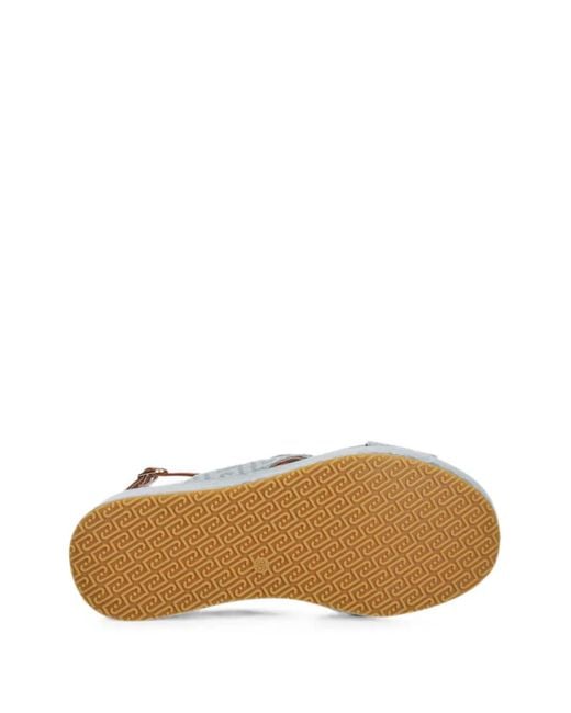 Liu Jo Blue Monogram-Pattern Platform Sandals