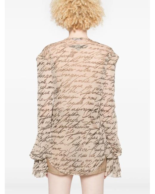 Balmain Love Letter ラッフル ブラウス Natural