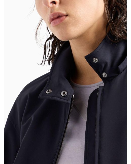Emporio Armani Blue Hooded Zip-up Jacket