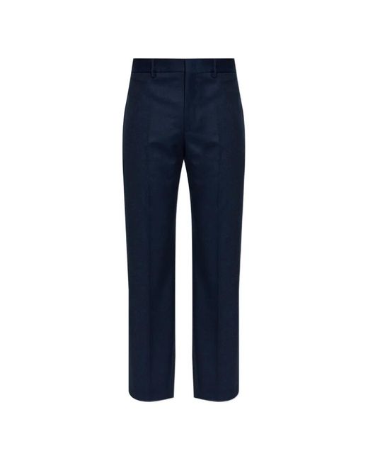 Etro Blue Pleated Wool Trousers for men