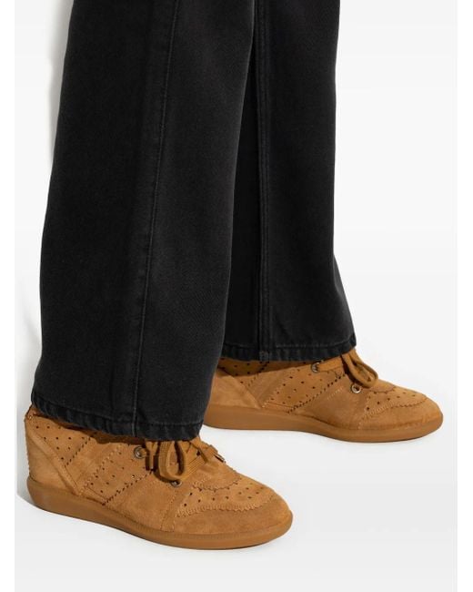 Stivaletti Traforati Con Zeppa di Isabel Marant in Brown