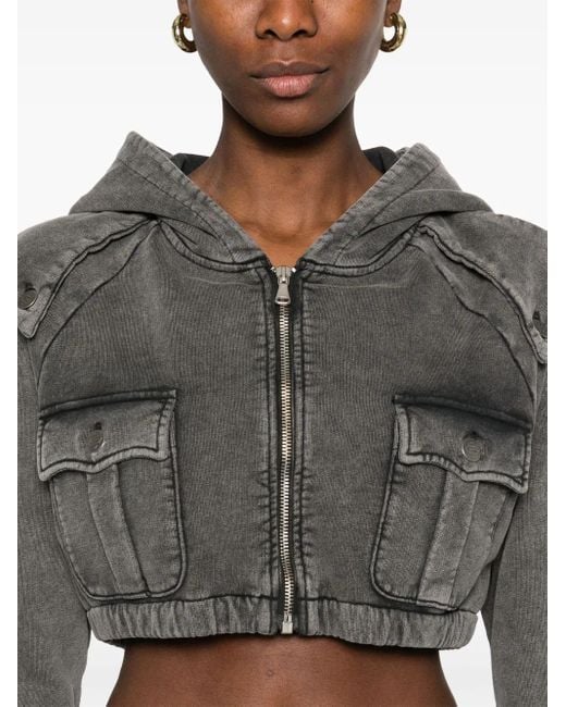GIUSEPPE DI MORABITO Black Cropped-Hoodie