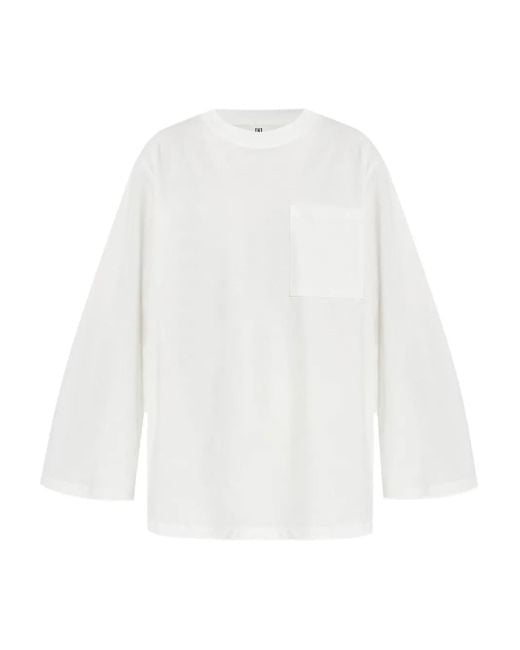 By Malene Birger White Fayeh Long-Sleeve Pocket T-Shirt