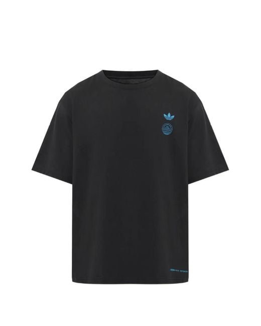 Adidas Black X Bad Bunny Lisba Logo-Print Cotton T-Shirt