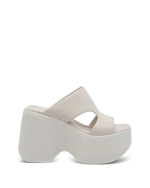 Vic Matié White Plateau Platform Sandals