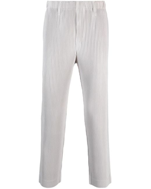Pantalon droit à effet plissé Homme Plissé Issey Miyake pour homme en coloris Gray