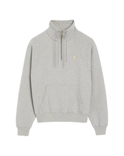AMI Gray Cotton Ami De Coeur Sweatshirt for men