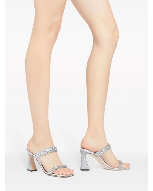 Giuseppe Zanotti White Flaminia 85Mm Crystal-Embellished Sandals