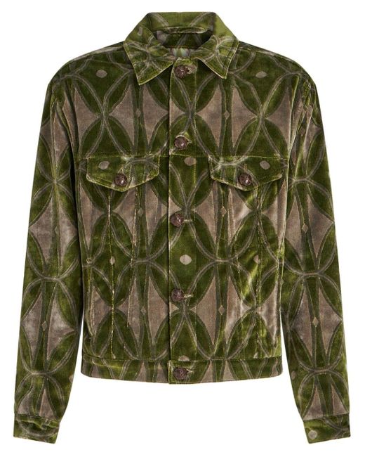 Etro Green Denim Jacket for men