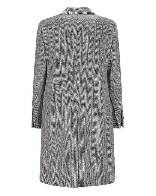 Lardini Gray Herringbone Button-Up Coat for men