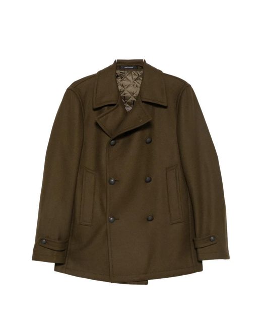 Tagliatore Green Double-Breasted Buttoned Jacket for men