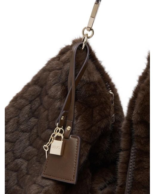 Liu Jo Black Large Faux-Fur Bag