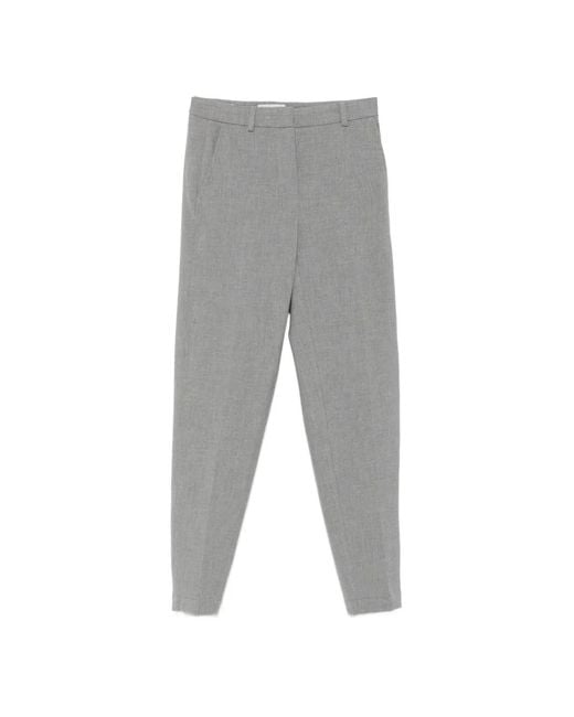 Peserico Gray Belt-Loops Tailored Trousers