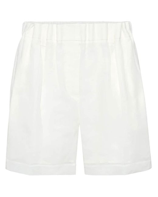 Brunello Cucinelli White Shorts mit elastischem Bund
