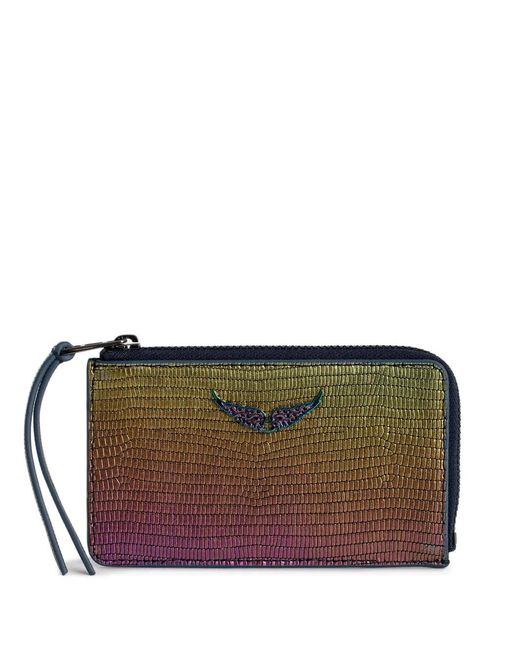 Zadig & Voltaire Brown Zv Iridescent-Effect Wallet