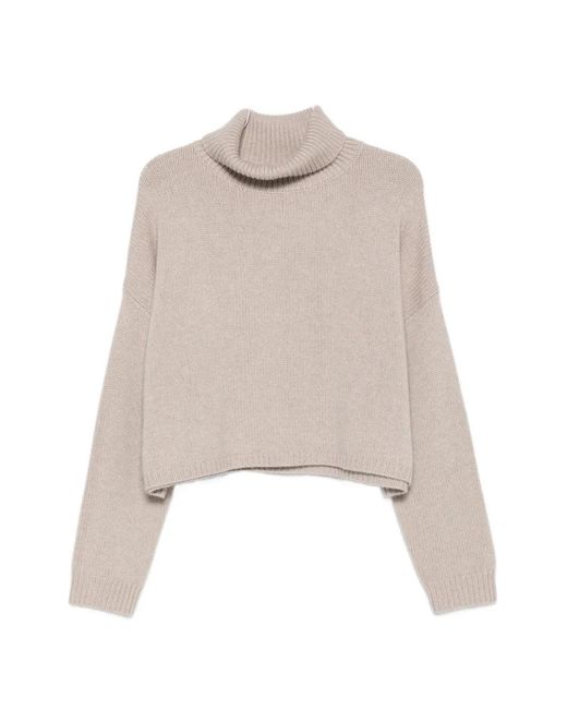 Lisa Yang White Zerlina Roll-Neck Sweater