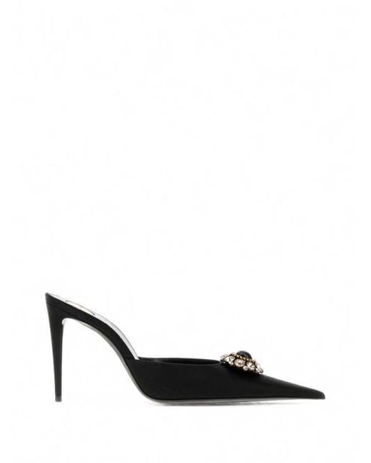 Saint Laurent Black Cosmo Crystal-Embellished Pumps