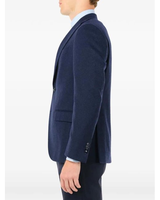 Al Duca D'aosta Blue Single-Breasted Notch-Lapel Blazer for men