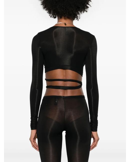 Maison Close Geribbelde Blouse in het Black